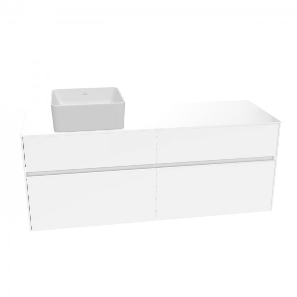 Villeroy & Boch Waschtischunterschrank Collaro C046 1400x548x500mm 4 Ausz. Waschtisch li Glossy Whit