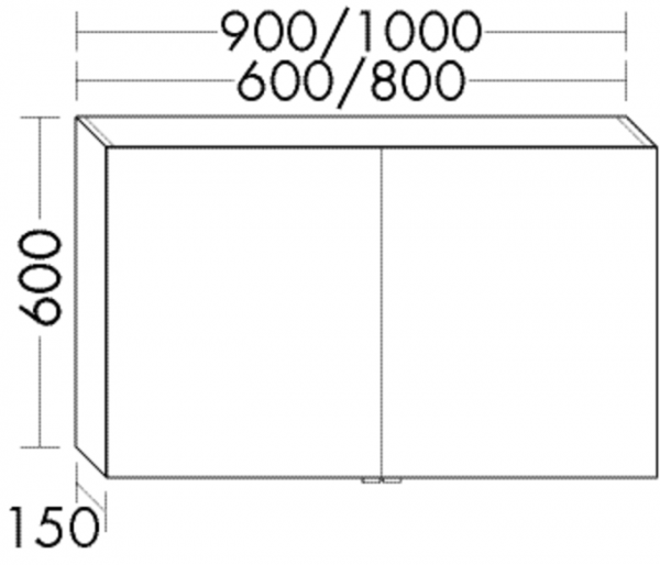 Burgbad Spiegelschrank Sys30 PG2 Echo 600x800x160 Leinengrau Hochglanz, SPJE080F3162