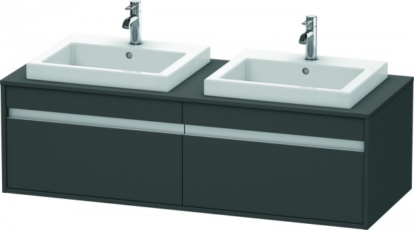 Duravit Ketho Konsolenwaschtischunterbau wandhängend Graphit Matt 1400x550x426 mm - KT6797B4949