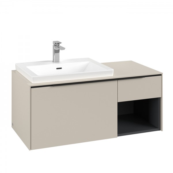 Villeroy & Boch Subway 3.0 Waschbeckenunterschrank, 2 Auszüge, 1001 x 423 x 500 mm, Cashmere Grey /