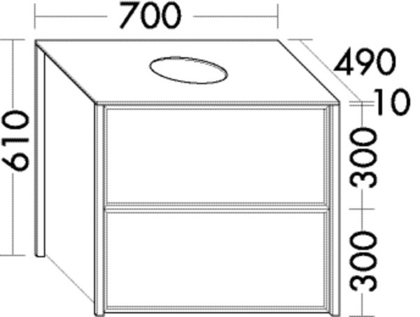 Burgbad Waschtischunterschrank Max 610x700x490 Asteiche Natur, WXYP070F5349