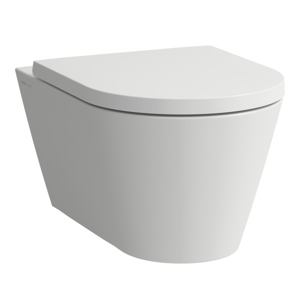 LAUFEN Wand-Tiefspül-WC Kartell, T:545mm, B:370mm, mit Silent-Flush, spülrandlos, weiss matt