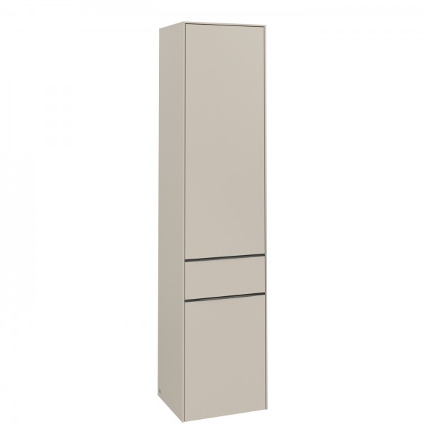 Villeroy & Boch Subway 3.0 Hochschrank, 2 Türen, 1 Auszug, 400 x 1710 x 346,5 mm, Cashmere Grey / Ca