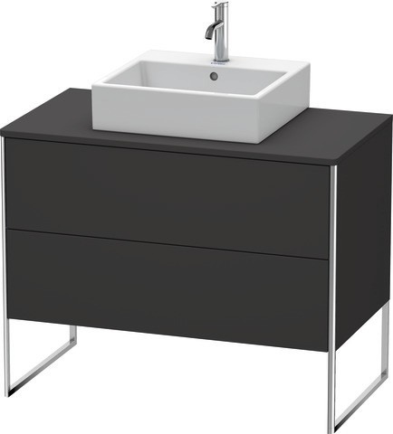 Duravit XSquare Konsolenwaschtischunterbau bodenstehend Graphit Supermatt 1000x548x778 mm - XS492108