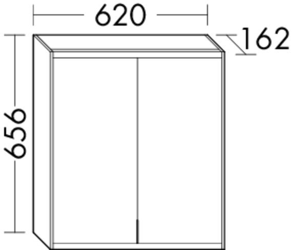 Burgbad Spiegelschrank YSO PG2 HGL 656x620x162 Eiche Tabak, SPSB060F2182