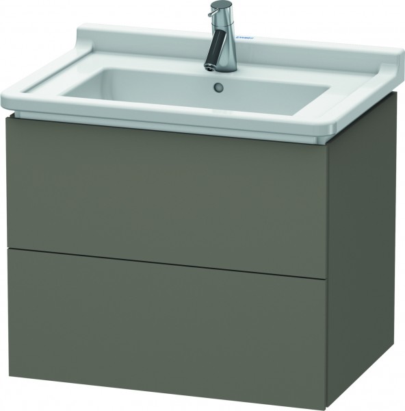 Duravit L-Cube Waschtischunterbau wandhängend Flanell Grau Seidenmatt 670x469x558 mm - LC626409090