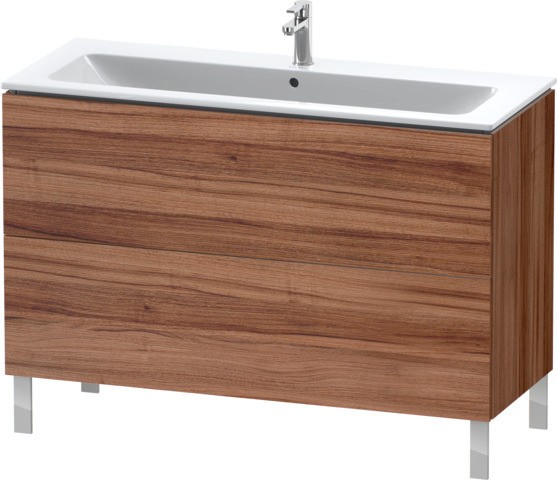 Duravit L-Cube Waschtischunterbau bodenstehend Nussbaum Matt 1220x481x704 mm - LC6628079790E00