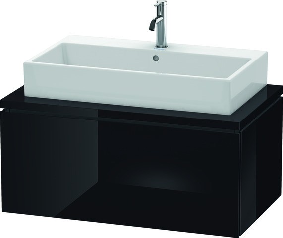 Duravit L-Cube Konsolenwaschtischunterbau wandhängend Schwarz Hochglanz 920x547x400 mm - LC581304040