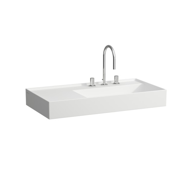 LAUFEN Waschtisch Kartell · LAUFEN 900x460, 3 Hahnlöcher, weiß matt, 81033.9, 8103397571581