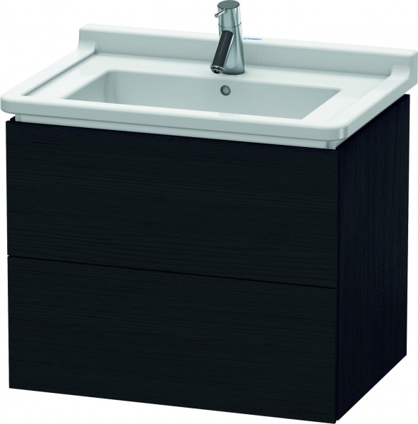 Duravit L-Cube Waschtischunterbau wandhängend Eiche Schwarz Matt 670x469x558 mm - LC626401616