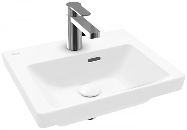 Villeroy & Boch Subway 3.0 Handwaschbecken, 450 x 370 x 145 mm, Stone White CeramicPlus, mit Überlau