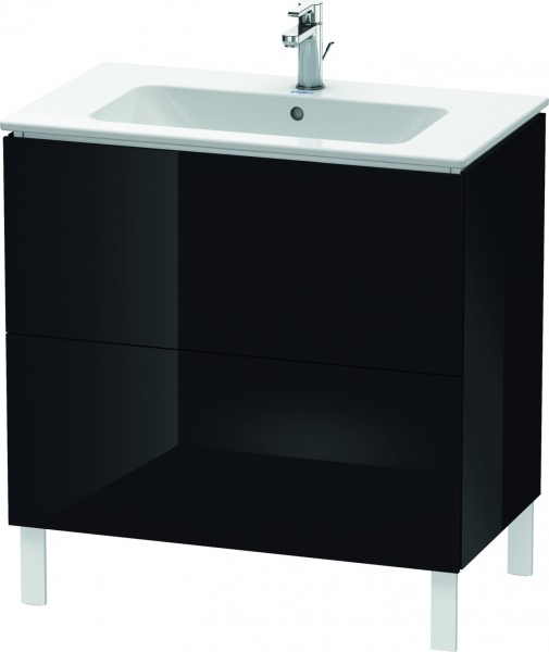 Duravit L-Cube Waschtischunterbau bodenstehend Schwarz Hochglanz 820x481x704 mm - LC662604040