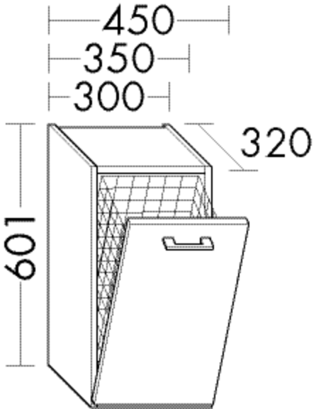 Burgbad Unterschrank Sys30 PG1 Aqua 601x450x320 Basaltgrau Matt, U4545F1720