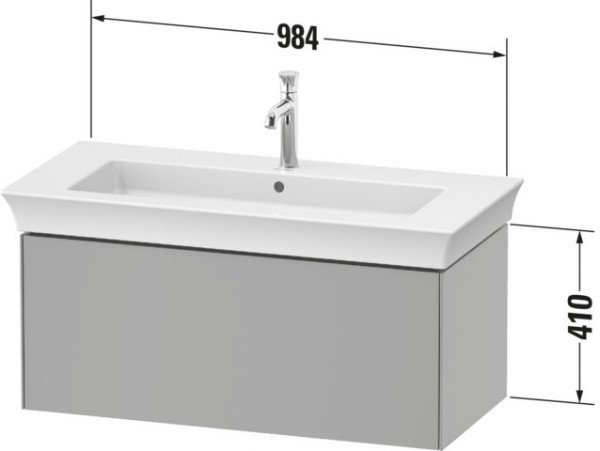 Duravit White Tulip Waschtischunterbau wandhängend Natur Eiche & Graphit Hochglanz & Matt 984x458x41