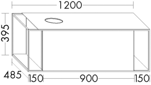 Burgbad Waschtischunterschrank Junit 395x1200x485 Eiche Dekor Flanelle, SFRJ120LF3151