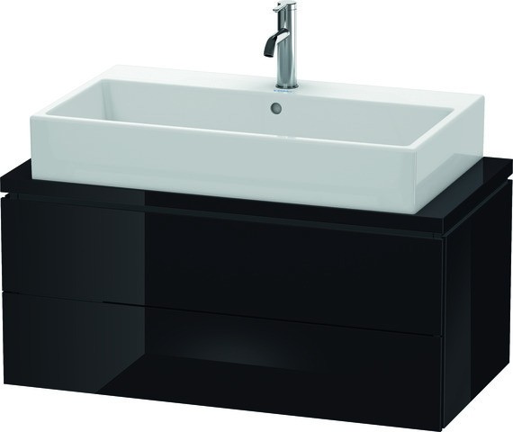 Duravit L-Cube Konsolenwaschtischunterbau wandhängend Schwarz Hochglanz 920x477x400 mm - LC580804040