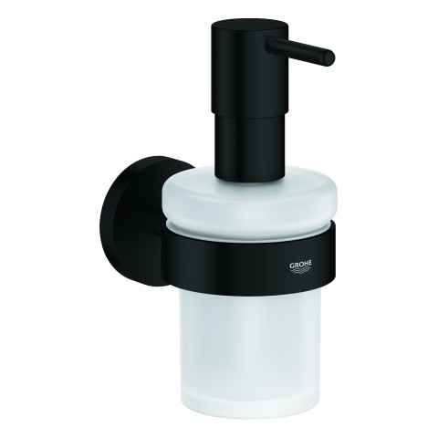 GROHE Seifenspender Essentials 102257 mit Halter matt black, 1022572430