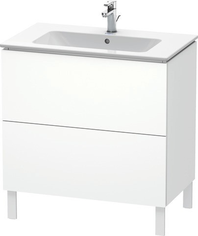 Duravit L-Cube Waschtischunterbau bodenstehend Weiß Matt 820x481x704 mm - LC6626018180E00