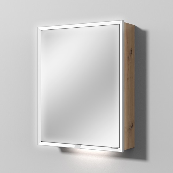 Sanipa Reflection Spiegelschrank MILO 60 mit LED-Beleuchtung, Eiche Natural-Touch, AU03085