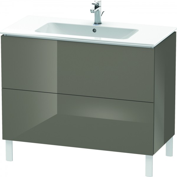 Duravit L-Cube Waschtischunterbau bodenstehend Flanell Grau Hochglanz 1020x481x704 mm - LC662708989