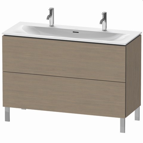 Duravit L-Cube Waschtischunterbau bodenstehend Eiche Terra Matt 1220x481x704 mm - LC659903535