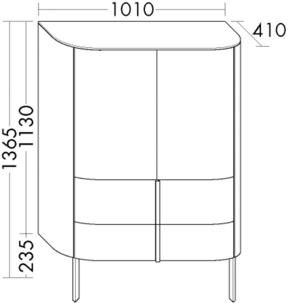 Burgbad Halbhoher Schrank Lavo 2.0 1365x1010x415 Eiche Dekor Flanelle, SGCL101F5053