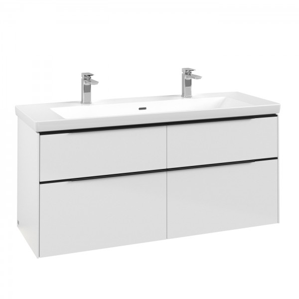 Villeroy & Boch Subway 3.0 Waschbeckenunterschrank, mit Beleuchtung, 4 Auszüge, 1272 x 579 x 462 mm,