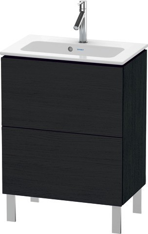 Duravit L-Cube Waschtischunterbau bodenstehend Eiche Schwarz Matt 620x391x704 mm - LC6673016160E00