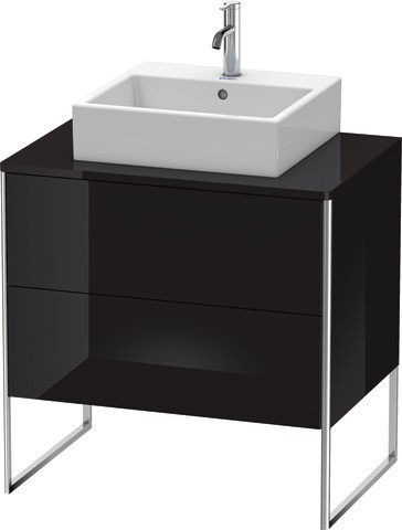 Duravit XSquare Konsolenwaschtischunterbau bodenstehend Schwarz Hochglanz 800x548x778 mm - XS4920040