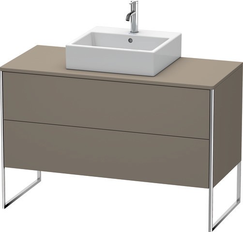 Duravit XSquare Konsolenwaschtischunterbau bodenstehend Flanell Grau Seidenmatt 1200x548x778 mm - XS