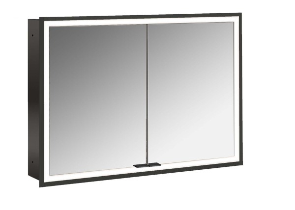 emco LED-Lichtspiegelschrank prime Facelift Unterputz, 1000 mm, 2-türig, IP 20, schwarz Rückwand ver