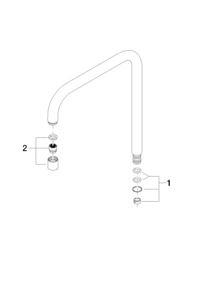 Dornbracht Auslauf eckig Ersatzteile 90282220900 235 mm, 7 l/min. Platin