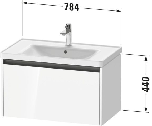 Duravit Ketho2 Waschtischunterschrank wandhängend 784x455x440 Az 1 Ei