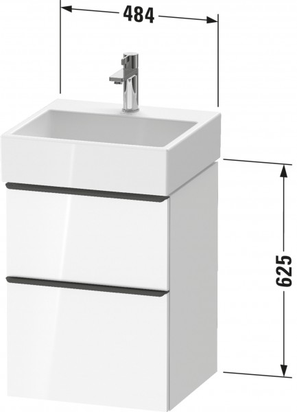 Duravit D-Neo Waschtischunterschrank wandhängend 484x442x625 Az 1 Ei