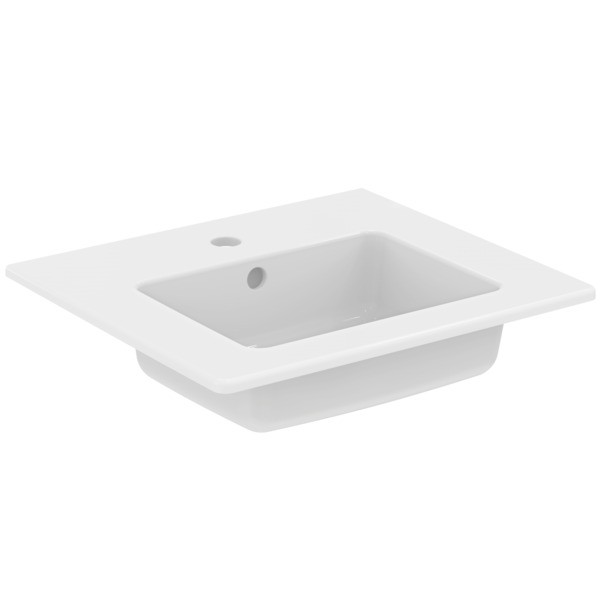 Ideal Standard Möbelwaschtisch Eurovit 1 Hahnloch mit Überlauf 510x450mm Weiss, E109901