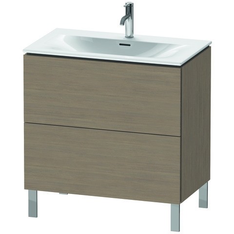 Duravit L-Cube Waschtischunterbau bodenstehend Eiche Terra Matt 820x481x704 mm - LC659703535