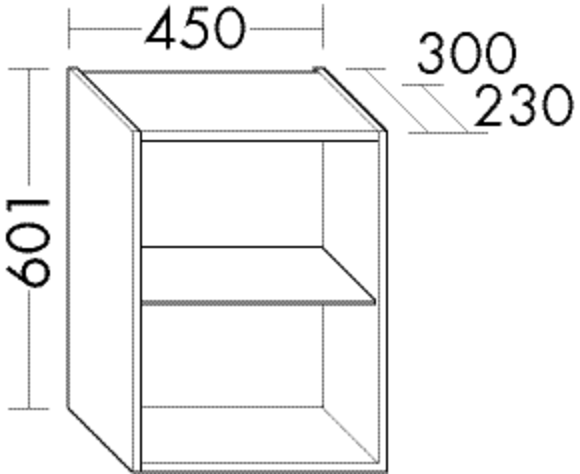 Burgbad Unterschrank Sys30 PG1 Aqua 601x450x300 Eiche Dekor Merino, U4516F2813