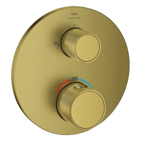GROHE Thermostat-Brausearmatur Atrio Private C. 24396 2W-Umst. Knopfbet. cool sunrise gb, 24396GN0