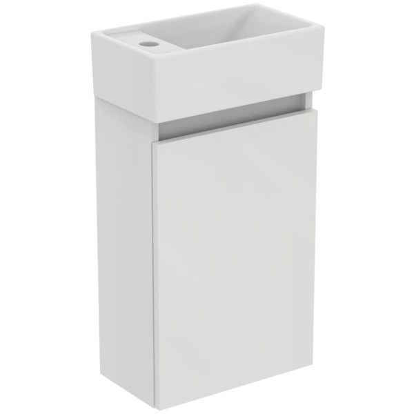 Ideal Standard Möbelpaket Eurovit+ HWB li. 37cm Weiss u.Schrank 36cm m.Tür Hgl. weiss lackiert, R057