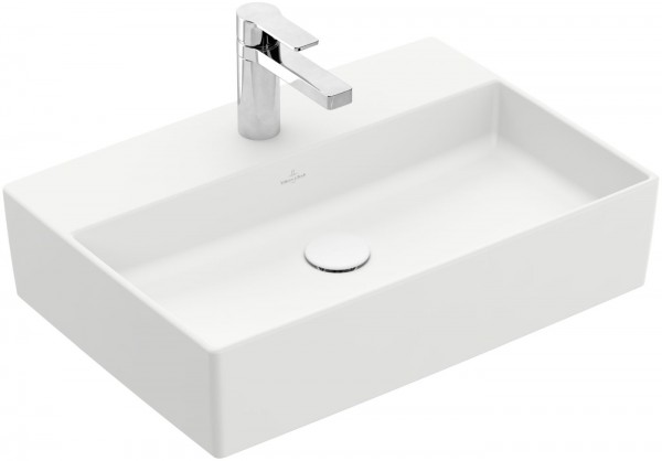 Villeroy & Boch Aufsatzwaschtisch Memento 2.0 4A07 600x420mm, 1 Hahnloch, ohne Überlauf Stone White