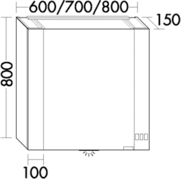 Burgbad Spiegelschrank RL40 Light RL40 VC 800x700x150 Anthrazitgrau Matt, SPQT070RF4952