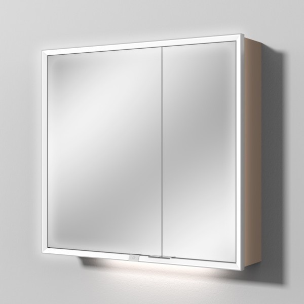 Sanipa Reflection Spiegelschrank MILO 80 mit LED-Beleuchtung, Macchiato-Matt, AU03268