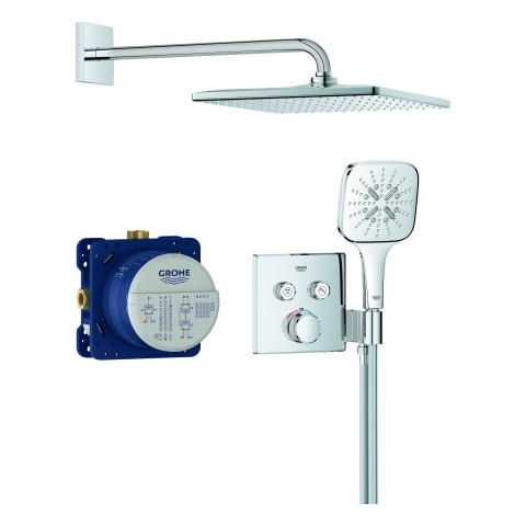 GROHE Unterputz-Duschsystem Grohtherm SmartControl 34865 THM eckige Form 2 ASV chrom, 34865000