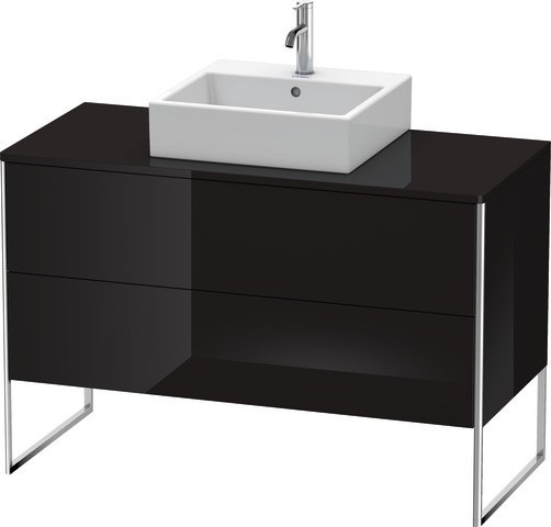 Duravit XSquare Konsolenwaschtischunterbau bodenstehend Schwarz Hochglanz 1200x548x778 mm - XS492204