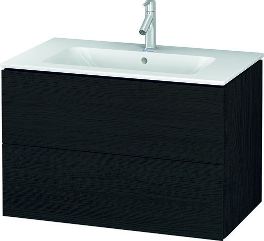 Duravit L-Cube Waschtischunterbau wandhängend Eiche Schwarz Matt 820x481x550 mm - LC624101616