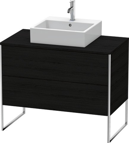 Duravit XSquare Konsolenwaschtischunterbau bodenstehend Eiche Schwarz Matt 1000x548x778 mm - XS49210