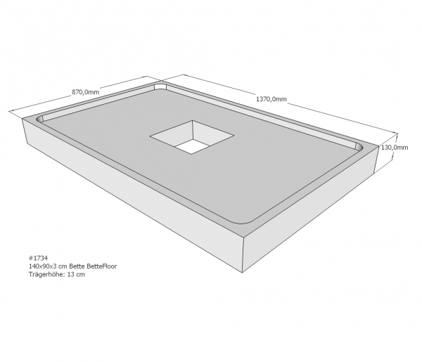 Neuesbad Wannenträger für Bette Floor 1400x900