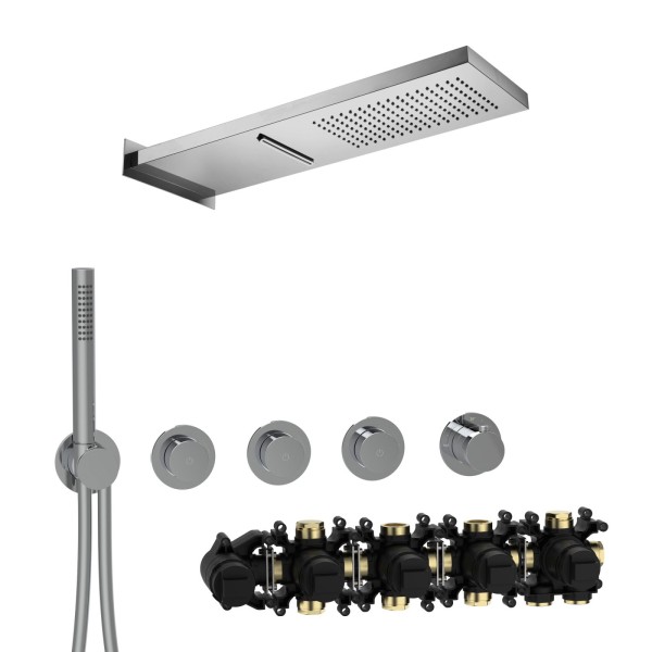 Herzbach MODUL7 PUSH-Thermostat-Set P-MU2 537x165mm Multi 2 Chrom, 70.703713.1.01