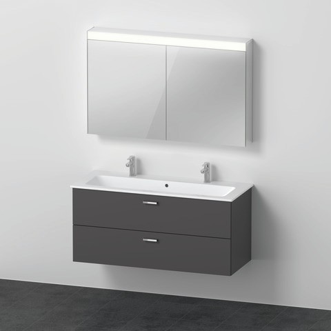 Duravit XBase Möbelwaschtisch mit Waschtischunterbau und Spiegelschrank 1230x490x200 mm - XB00670494