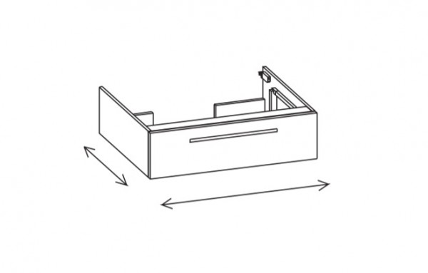 Artiqua 113 Waschtischunterschrank variabel inkl. Konsolenfunktion, Oxid Hellgrau quer, 113-WVL-1-12
